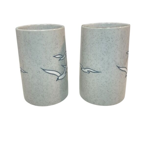 VTG 1970s Seagull Beach Coffee Mugs Smith Western Set of 2 MCM Japan 14 Oz - Picture 4 of 11